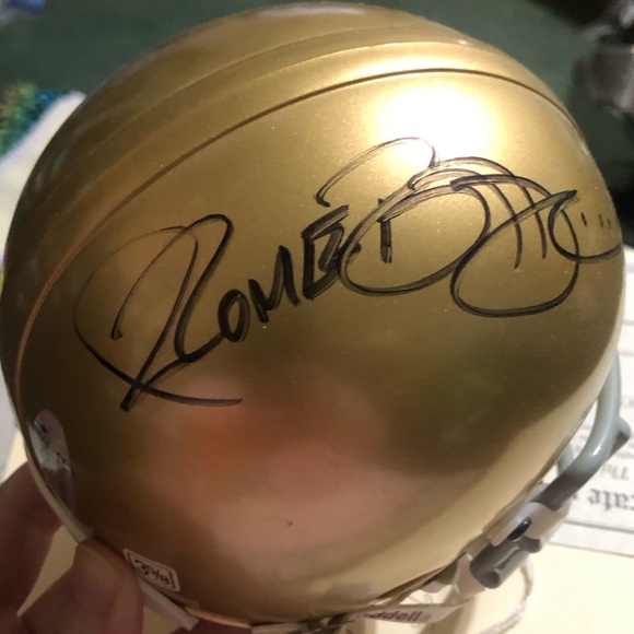 JEROME BETTIS AUTOGRAPHED MINI NOTRE DAME HELMET W COA - Picture 1 of 9